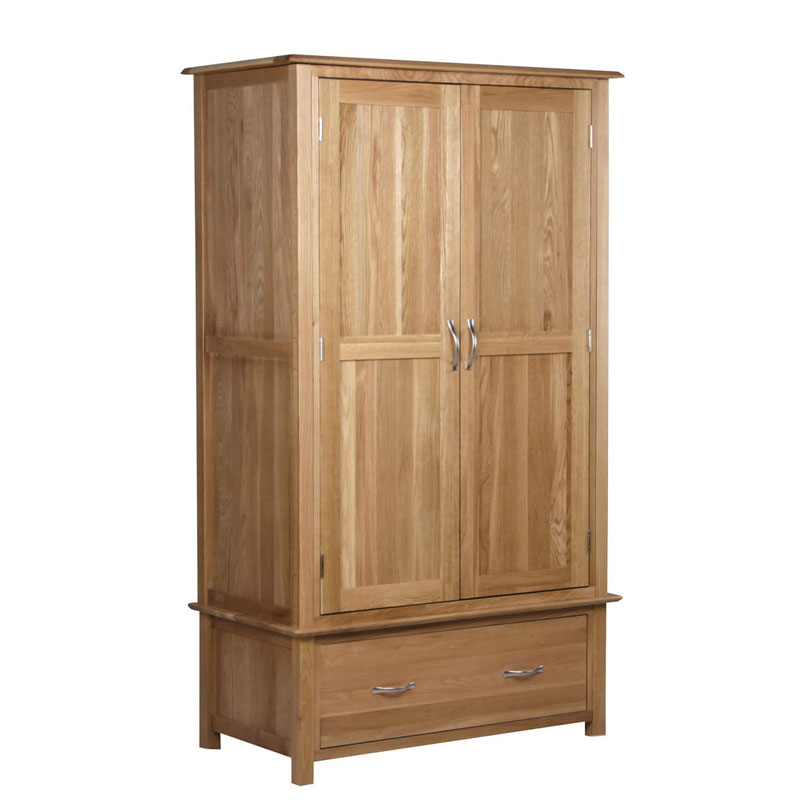 Modernong Oak Two Door 1 Drawer Wardrobe