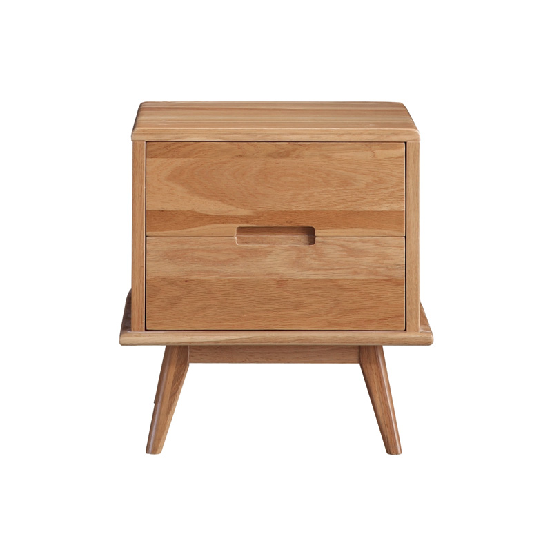 Oak Bedside Table na may Shelf