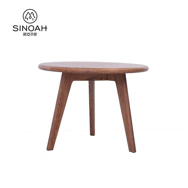 Round Coffee Table na may Dark Oak